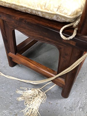 Lot 111 - A pair of Chinese hardwood children's chairs,...
