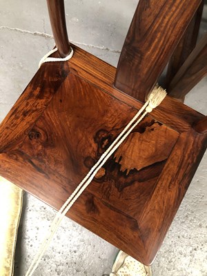 Lot 111 - A pair of Chinese hardwood children's chairs,...