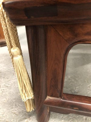 Lot 111 - A pair of Chinese hardwood children's chairs,...