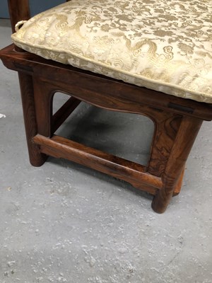 Lot 111 - A pair of Chinese hardwood children's chairs,...
