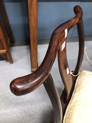 Lot 111 - A pair of Chinese hardwood children's chairs,...
