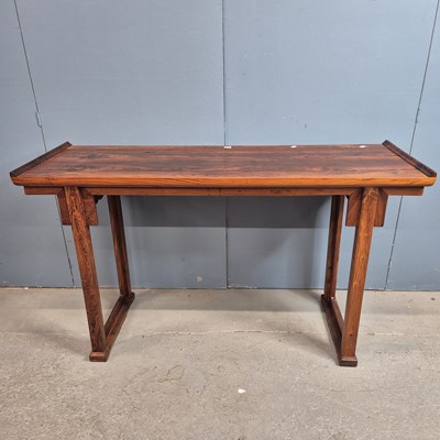 Lot 112 - A Chinese hardwood altar table, the square...
