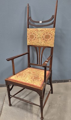 Lot 115 - An Art Nouveau mahogany armchair, the...