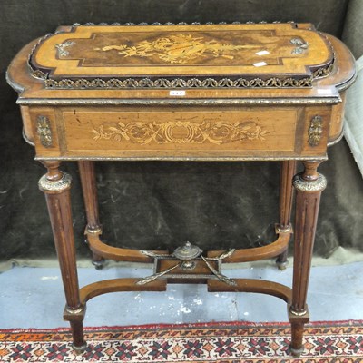 Lot 117 - A late 19th century French marquetried...