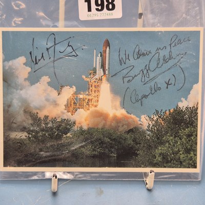 Lot 198 - The signatures of Neil Armstrong and Buzz...