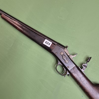 Lot 424 - Obsolete calibre firearm- Remington rolling...
