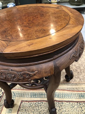 Lot 158 - A 19th century Chinese Burr wood occasional...