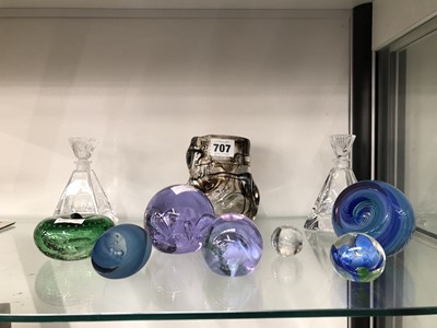 Lot 707 - Caithness paperweights, a pair of scent...
