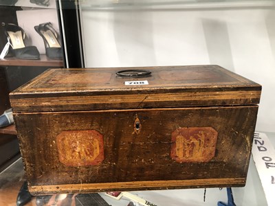 Lot 708 - A Regency pen work two compartment tea caddy