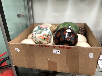 Lot 727 - Painted and other ostrich eggs together with...