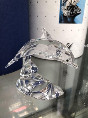 Lot 728 - A boxed Swarovski dolphin figure and a boxed...