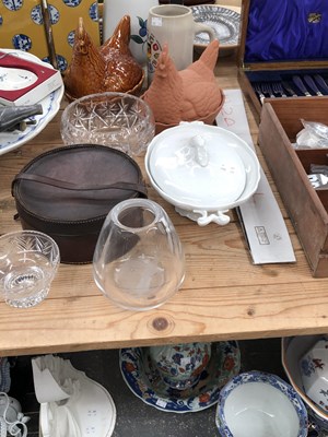 Lot 746 - A blue and white pottery lazy susan, a Vienna...