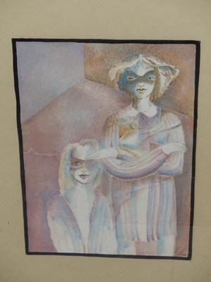 Lot 1831 - Samuel Koska (Czech, 1947-2004). Two girls in...
