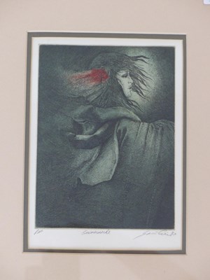 Lot 1835 - Unknown. Cloaked figure with red hair streak....