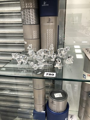 Lot 780 - Ten Swarovski glass animals, mainly boxed to...
