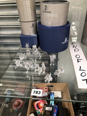 Lot 783 - Nine Swarovski glass animals, mainly boxed to...