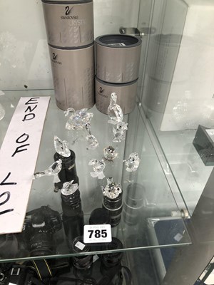 Lot 785 - Eleven Swarovski glass birds, mainly boxed to...