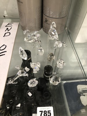 Lot 785 - Eleven Swarovski glass birds, mainly boxed to...