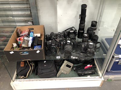 Lot 786 - Lumix and Nikon cameras, lenses and cases...