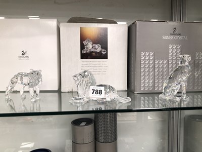 Lot 788 - A Swarovski lion, lioness and a cheetah with...