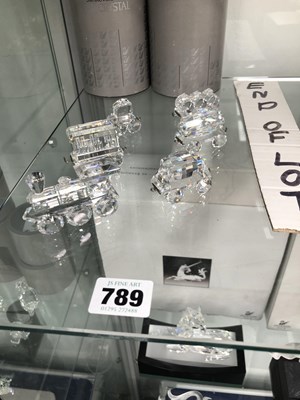Lot 789 - A Swarovski locomotive together with five...