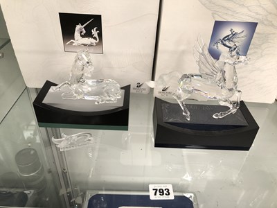Lot 793 - A Swarovski unicorn and Pegasus figures...