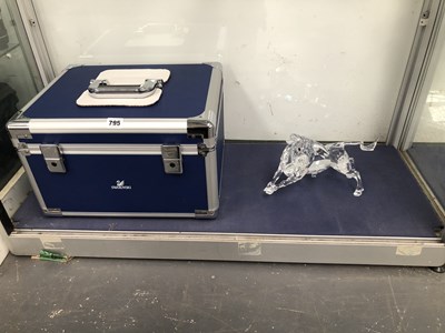 Lot 795 - A Swarovski glass "The Bul" with its carrying...