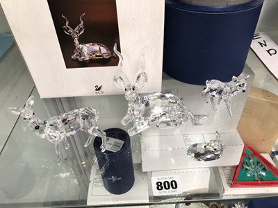Lot 800 - Four Swarovski glass members of the deer...