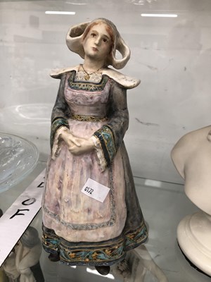 Lot 808 - A Belleek parian bust of a classical lady...