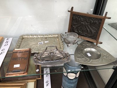 Lot 826 - Four pieces of Art Nouveau electroplate, a...