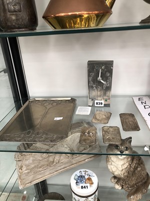 Lot 839 - Four white metal votive plaques, a...