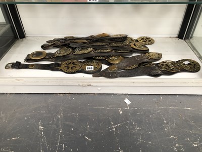 Lot 845 - Nine leathers of horse brasses