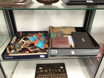 Lot 852 - A collection of medallions, penknives together...
