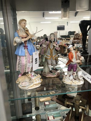 Lot 863 - Three Meissen porcelain figures
