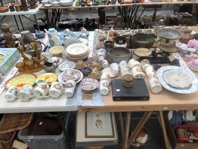 Lot 886 - Commemorative ceramics, lustre wares, a pewter...