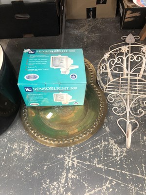Lot 897 - A pair of wirework wall planters, a boxed...