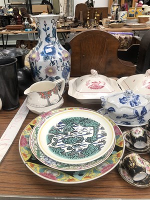 Lot 908 - A Satsuma plate, a Japanese famille rose dish,...