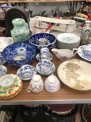 Lot 908 - A Satsuma plate, a Japanese famille rose dish,...