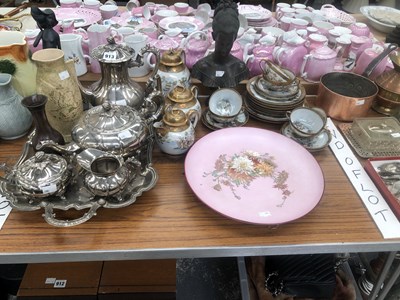 Lot 913 - An electroplate four piece tea service, a...