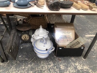 Lot 918 - Two soup tureens, various prints , a set of...
