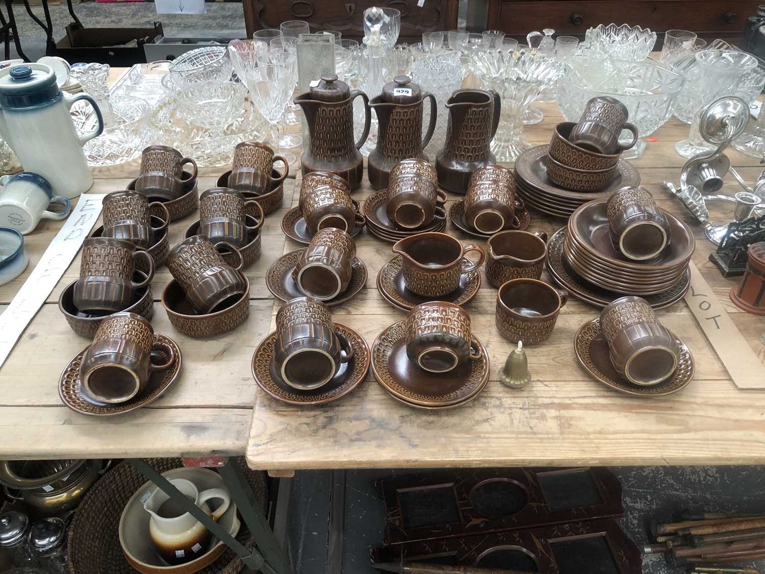 Lot 929 - A Wedgwood Pennine pattern brown glazed...