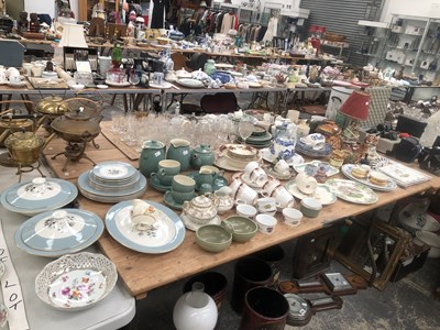 Lot 944 - A pottery reclining tiger, Denby and other tea...