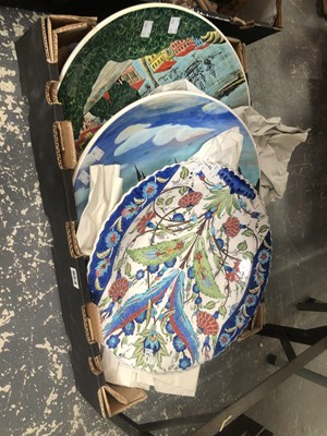 Lot 954 - A charger decorated in the Iznik style...