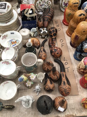 Lot 966 - Decorated gourds, a Rediflex camera, a tea set...