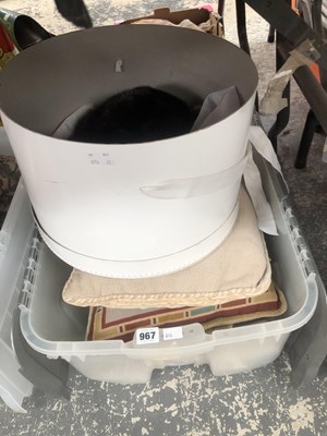 Lot 967 - Cushions, baskets, ladies hats together with...