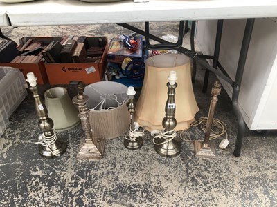 Lot 972 - Two electroplate and three other metal table...