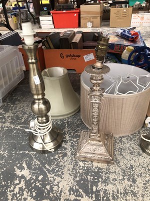 Lot 972 - Two electroplate and three other metal table...