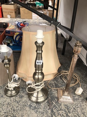 Lot 972 - Two electroplate and three other metal table...