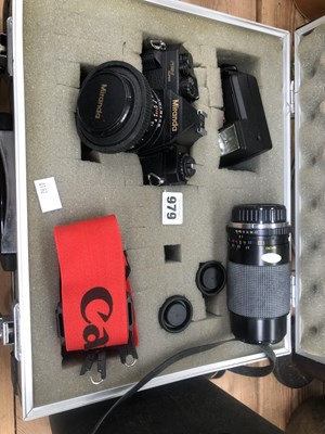 Lot 979 - A cased Miranda camera and lenses, other...