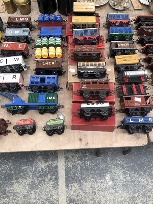Lot 990 - A Hornby 0 guage clockwork locomotive together...